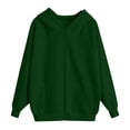 thumbnail image 4 of Girls Zip Up Hoodies, Teen Full-Zip Hooded Sweatshirt Jacket, Casual Fall Long Sleeve Solid Lightweight Outerwear with Pockets Army Green 130, 4 of 6