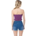thumbnail image 5 of MixMatchy Women's Sexy Frill Knot Front Knit Strapless / Strap Tube Crop Top, 5 of 6