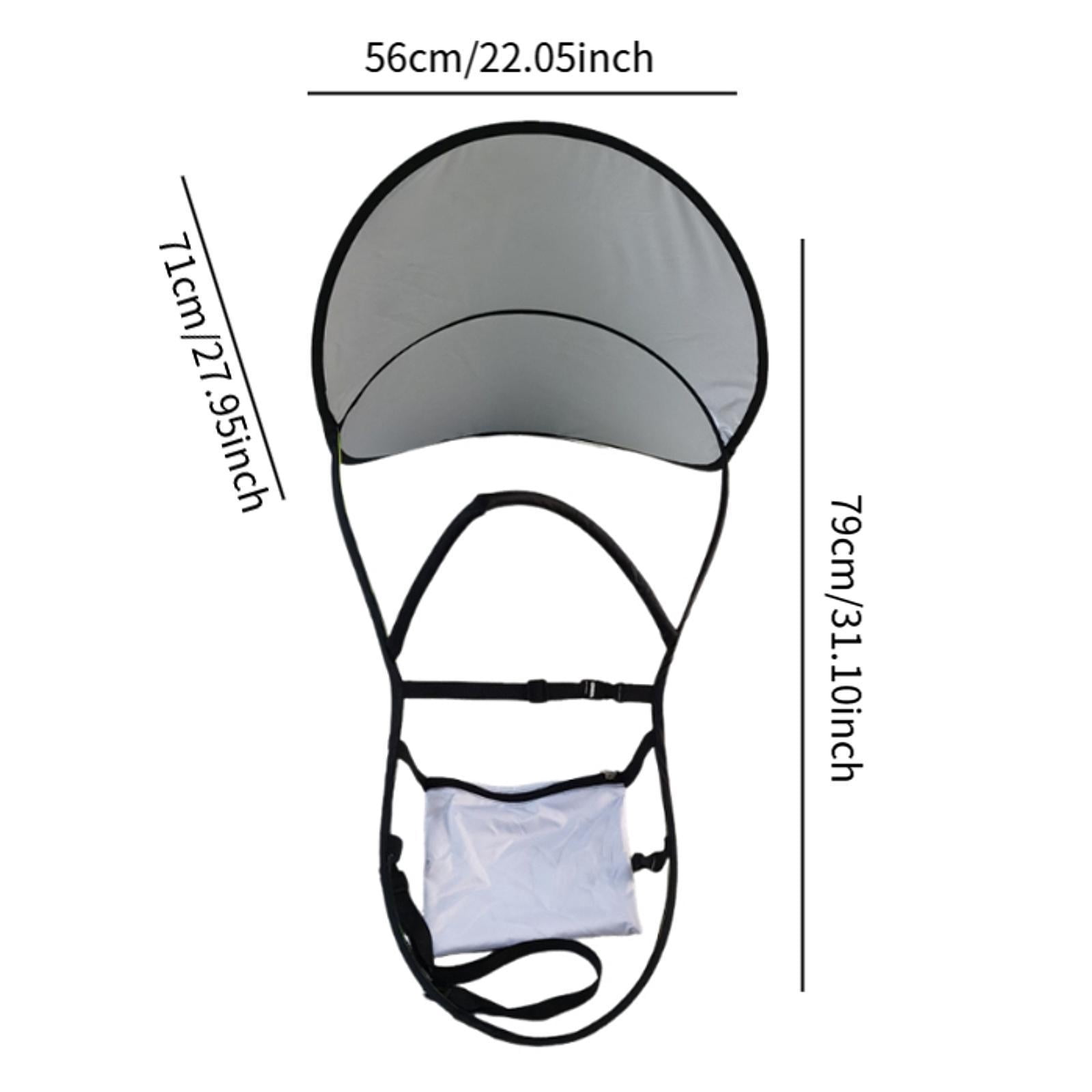 Hands-Free Umbrella Hat for Sun & Rain Protection, Adjustable Wearable Head Umbrella with Breathable Vest & Storage Pouch, Large UV 50+ Sunshade for Fishing, Hiking, Gardening