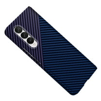 Dteck For Samsung Galaxy Z Fold4,Shockproof Carbon Fibre Texture Slim Hard Phone Case Cover,Purple