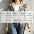 thumbnail image 3 of IFNWSV Womens Bomber Jacket Pointed Collar Button Open Long Sleeve Solid Fringe Trim Frayed Hem Jacket, 3 of 5