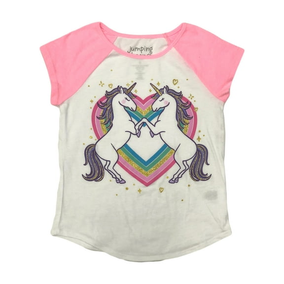 Jumping Beans Girls Short Sleeve Pink Sparkle Unicorn T-Shirt Tee Shirt 5