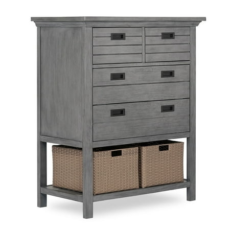 UPC: 0811048031099 | Evolur Waverly Tall Chest with Baskets Rustic Grey