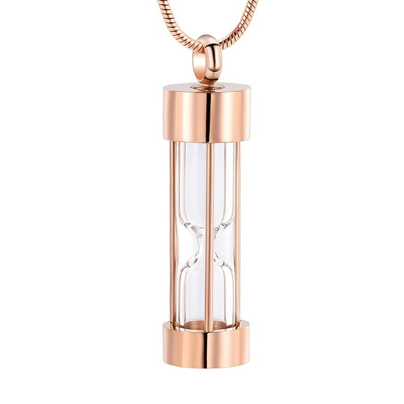 Clear Glass Hourglass Cremation Jewelry for Ashes Urn Necklace Lockets Memorial Jewelry