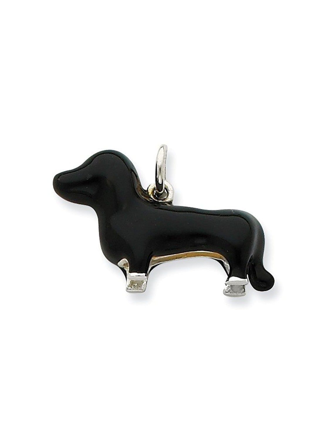 Top 10 Jewelry Gift Sterling Silver Enameled Dachshund Charm 