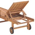thumbnail image 4 of vidaXL Chaise Longue avec Coussin Motif à Carreaux Rouges en Bois de Teck Massif, 4 of 6