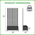 thumbnail image 2 of UPHYB Metal Planter Box with Trellis, 73"x 35"x 16" Raised Garden Bed with Wheels and Drainage Holes, Planter with Trellis for Garden, Balcony and Patio, Black Louvered, 2 of 7