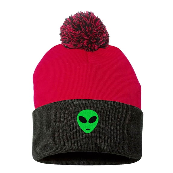 PP-BNE Embroidered Green Alien-PP-EM-0028-Red-Black