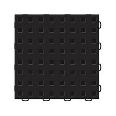 TechFloor 12 x 12 in. Black Solid Tile with Raised Squares