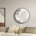 thumbnail image 2 of HOMCOM 36 Inch Round Wall Mirror with Metal Frame for Bathroom Black, 2 of 10