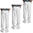 thumbnail image 4 of Hsovts Men's 3 Pack Open Bottom Sweatpants Loose Fit Athletic Pants Drawstring Elastic Waist Workout Trousers with Side Pockets, Solid Straight Leg Pants for Gym Daily Wear White 5xL, 4 of 5