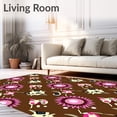 thumbnail image 2 of ODIKA 2'x3' Machine Washable Non-Slip Area Rug, Artistic Cat Patchwork Interlocking Design with Starburst High Traffic Rug, Brown, 636804, 2 of 7