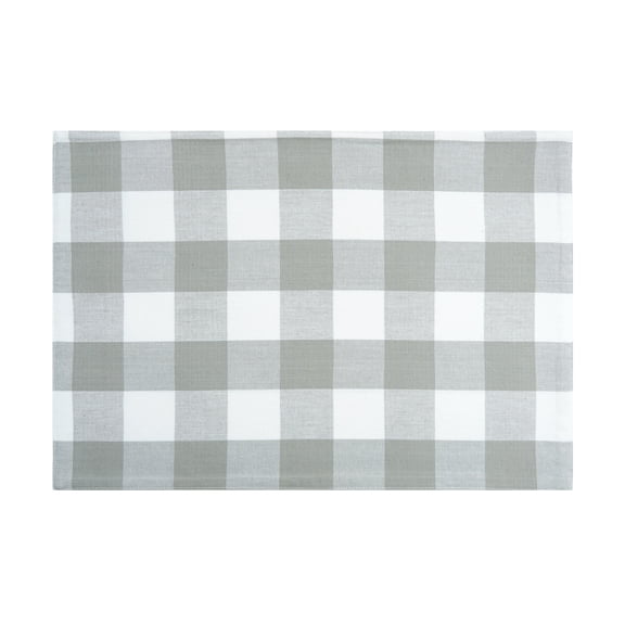 Franklin Slate Gingham Check Single Placemat Decorative Dinner Mats, 13" x 19"