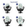 thumbnail image 4 of Floral Office Chair Slipcover, Repeating Pastel Soft Rose Flowers Leaves Illustration, Protective Stretch Decorative Fabric Cover, Standard Size, Blue Blush, by Ambesonne, 4 of 5