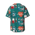 thumbnail image 5 of Uemuo Medical Elements Pattern Cotton Linen Short Sleeve Shirts,Casual Lightweight Button Down Shirts,Vacation Beach Summer Tops-Medium, 5 of 7