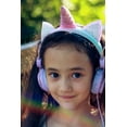 thumbnail image 5 of Kids Headphones,Charlxee Unicorns Wired Headsets with Gifts Packing include Sticker&Bracelet for Girls,Built-in Mic&On/Over Ear HD Stereo for Online Study/School/Tablet with Nylon Cable-Purple, 5 of 8