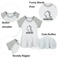 thumbnail image 2 of Boobivore Dinosaur Funny Dresses For Baby, Newborn Babies Skirts, Infant Princess Dress, 0-24M Kids Graphic Clothes (Gray Raglan Dresses, 12-18 Months), 2 of 5