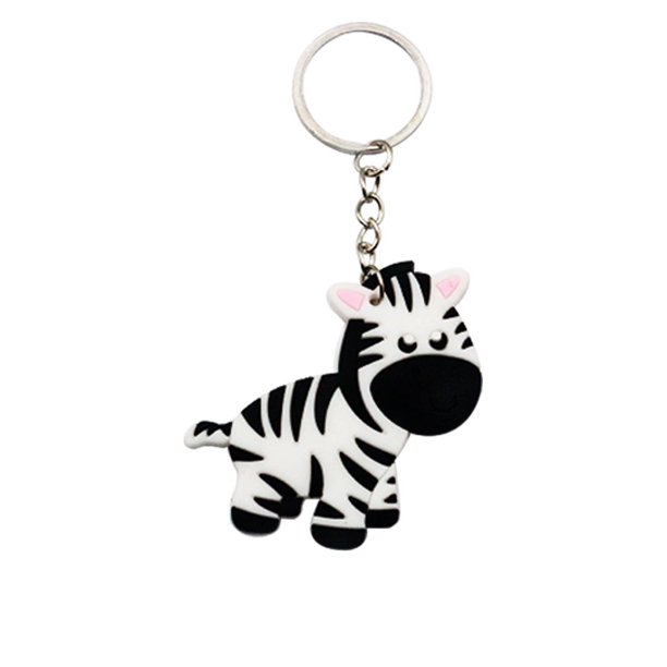 Lindo llavero de PVC, moda, creativo, dibujos animados, animal, colgante, llavero de metal, lindo llavero de animal