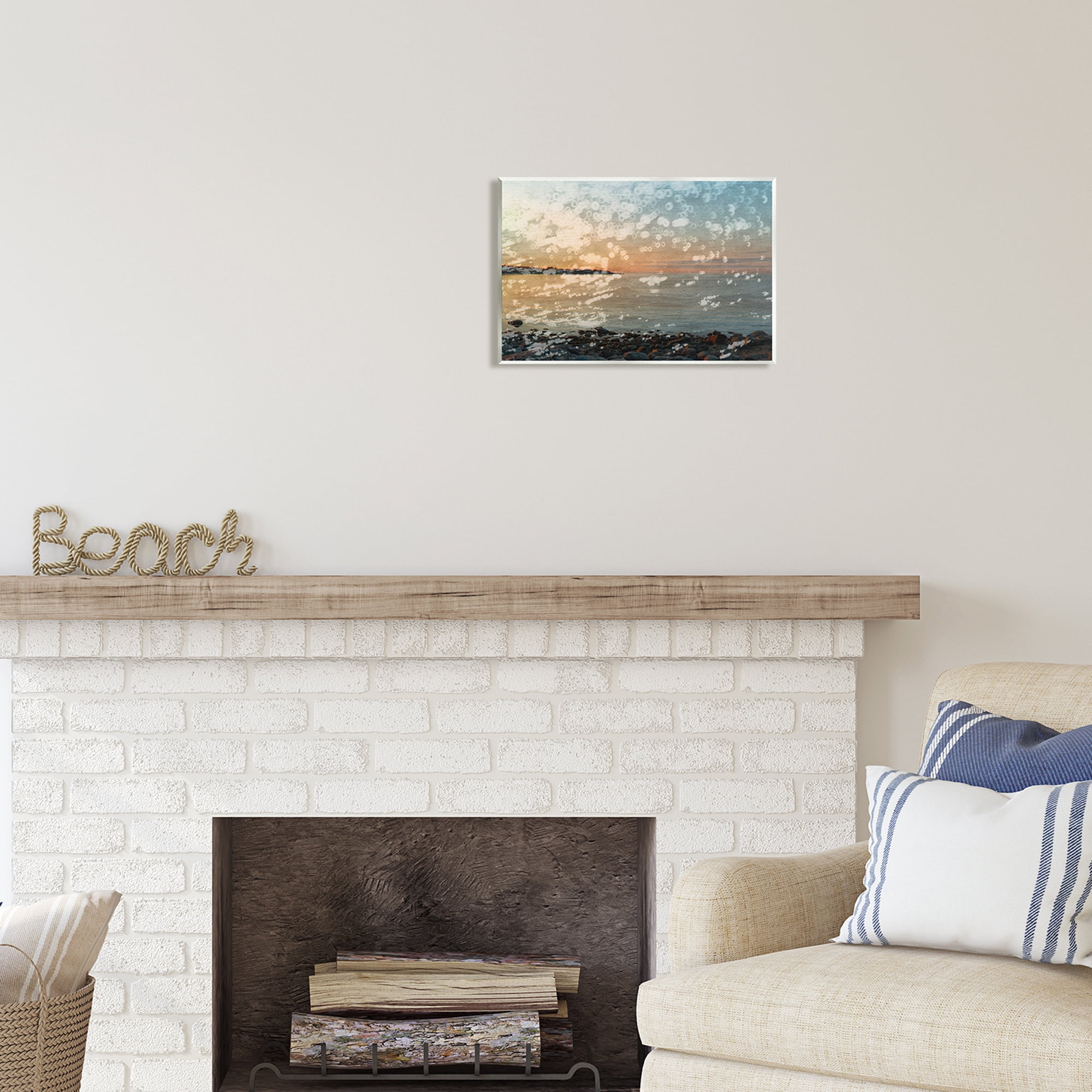 Stupell Industries Abstract Beach Splash Landscape Painting Unframed Art Print Wall Art, 15 x 10