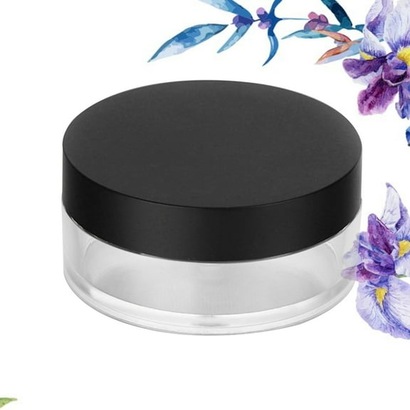Soimiss 1Set Empty Refillable Loose Powder Box with Storage Function for Friends Black Plastic