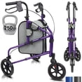thumbnail image 1 of Andador de 3 ruedas Vive Mobility - Andador de tres ruedas para personas mayores - Ligero, plegable, estrecho y resistente - Para hombres y mujeres mayores - Triciclo plegable de 3 ruedas con bolsa ti, 1 of 5
