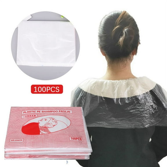 100Pcs Hair Salon Disposable Waterproof Hair Washing Pad Clear Shampoo Bags Capes Hair Cleaning Shawl
