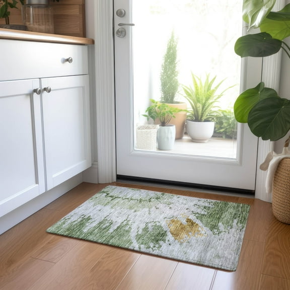 Addison Rugs Chantille Indoor/Outdoor Transitional Spiral Aloe Washable Rectangle Rug, 1'8" x 2'6"