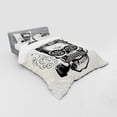 thumbnail image 3 of Indie Duvet Cover Set, Hipster Gentleman Skull with Mustache Pipe and Eyeglasses with Inscription Vintage, Bedding Set with Shams and Fitted Sheet, 3 Sizes, by Ambesonne, 3 of 3