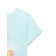 thumbnail image 3 of 365 Kids by Garanimals Girls Everyday Lettuce Edge Tee with Short Sleeves, Sizes 4-10, 3 of 3