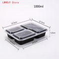 thumbnail image 1 of 5/10/20pcs Lunch Box 3 Compartment Food Storages With Lids Disposable Leak Proof Bento Box Storage Kitchen Accessories 3 grid black 10pcs, 1 of 6