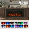 thumbnail image 6 of Sonegra 70" Fireplace TV Stand, Modern Entertainment Center for TVs Up to 80", TV Console Table for Living Room, Media Cabinet with Storage,70 Inch, Brown, 6 of 9