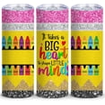 thumbnail image 1 of Regalos para maestras, regalos de agradecimiento para maestras, vasos delgados "Se necesita un gran corazón para moldear mentes pequeñas", taza de café para maestra de 590 ml con tapa, taza de viaje, 1 of 6