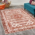 thumbnail image 2 of Ethnic Decorative Rug, Folkloric and Bohemian Artwork of Geometric Cultural Ornaments Rustic Look, Quality Carpet for Bedroom Dorm and Living Room, 6 Sizes, Burnt Orange Salmon, by Ambesonne, 2 of 4