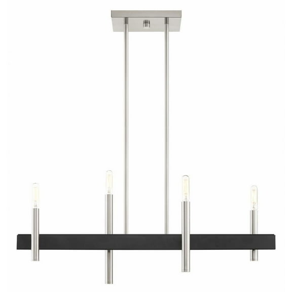 Scandinavian Mid Century Modern Four Light Chandelier-Brushed Nickel Finish Bailey Street Home 218-Bel-4188545