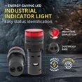 thumbnail image 4 of Shopcorp Luces indicadoras LED industriales de ahorro de energía de 20 mA y 22 mm, 5 bombillas verdes y 5 rojas para equipos industriales y paneles de montaje en quirófanos y cajas de distribución 110, 4 of 5