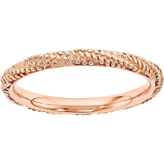 Sterling Silver Polished Rose Gold-Plated Ring