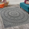 thumbnail image 2 of Mandala Decorative Rug, Abstract Floral Design with Themes Native South East Folkloric Illustration, Quality Carpet for Bedroom Dorm and Living Room, 6 Sizes, Dark Indigo, by Ambesonne, 2 of 4
