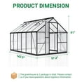 thumbnail image 2 of MUCHANT 8x12 FT Greenhouse for Outdoors, Walk-in Large Aluminum Frame Greenhouse with Quick Setup Structure and Roof Vent for Garden Backyard, Black, 2 of 6