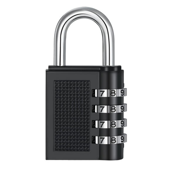 ZHEGE Gym Lock, 4 Digit Combination Lock for Locker, Fence, School, Toolbox, Hasp Storage (Black)
