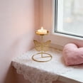 thumbnail image 4 of ROLKFUK Gold Wrought Iron Rotating Candle Holder, Floral Butterfly Design for Tea Lights, Romantic Dinner Table Centerpiece Home Decor, 4 of 6