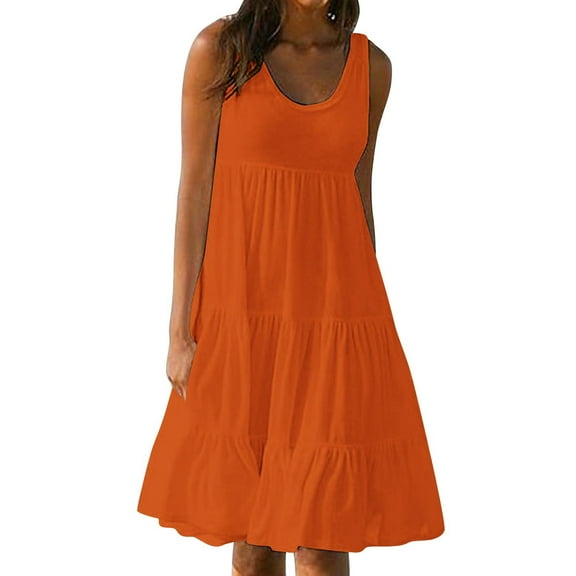 Dresses for Women, Sundresses for Women Casual Beach 2026 Sleeveless Resort Wear Vacation Sun Dresses Tropical Spring Summer Tank Dress