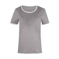 thumbnail image 4 of Tops for Women Trendy Sheer Puff Sleeve Top Inspirational Tees Women Compression Shirt Pack Pom Blouses Tunics Christmas Spotted Jacket Womens 3/ 4 Sleeve Tee Shirts Fall Shirt Satin Top Grey 2XL, 4 of 4