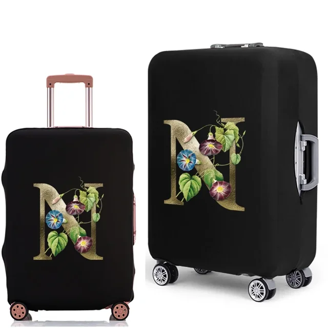 Luggage Cover Protective Suitcase Trolley Case Dust Cover 18 To 28 Inch Golden Flower Series Pattern Elastic Travel Protective 8Golden flower N S