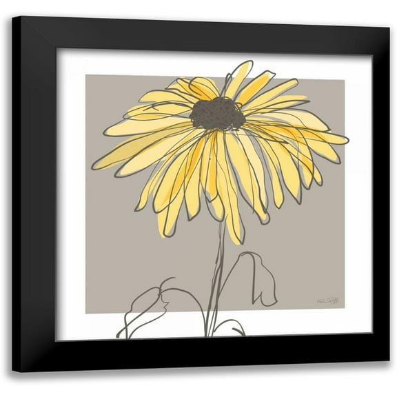 Ruff, Kris 12x12 Black Modern Framed Museum Art Print Titled - Yellow and Gray IV