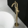 thumbnail image 5 of Woodbridge Contemporary Single Handle Floor Mount Freestanding Tub Filler Faucet with Hand shower in Brushed Gold Finish, 5 of 5