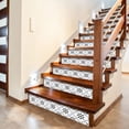 thumbnail image 1 of funlife 10Pcs Scandinavian Style Self-Adhesive PVC Stair Stickers, Peel and Stick Staircase Decal, Stair Riser Stickers, 39.37"x7.09" White Lantern Pattern, 1 of 7