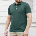 thumbnail image 5 of USNSM (M-5XL) Big and Tall Men's T Shirts Cotton Short Sleeve Shirt Moisture Wicking Tee Shirt Lapel Lightweight Summer Tops Green XXL, 5 of 9