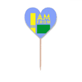 thumbnail image 1 of I Am From Libya Art Deco  Fashion Toothpick Flags Heart Lable Cupcake Picks, 1 of 3