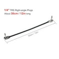 thumbnail image 2 of 30cm/ 12in Guitar Effect Pedal Instrument Patch Cable 1/4" Silver Right-angle Plug Black PVC Jacket, 6-Pack, 2 of 6