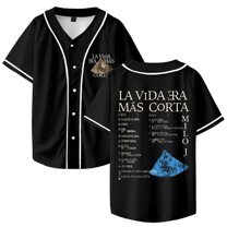 Milo J La Vida Era Mas Corta Merch Baseball Jersey Shirt V-Neck Women Men Short Sleeve Streetwear Clothes